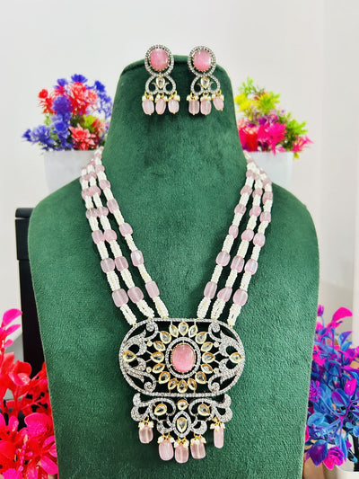 Jadau Kundan Necklace Set (Beads)
