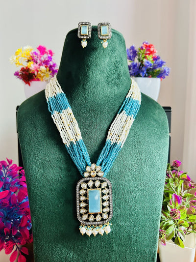 Jadau Kundan Necklace Set (Beads)