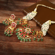Jewel Plalace Trendy Gold Plated Heavy Pearls kemps Necklace set