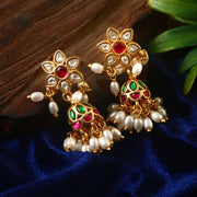 One Gram 1 gm Gold coated traditionl ethnic daily party wear stud jumki