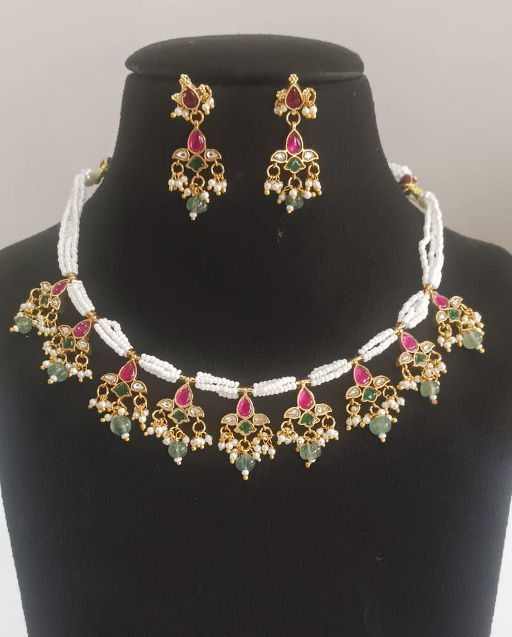 Red Amita Polki chokar perfect for every women